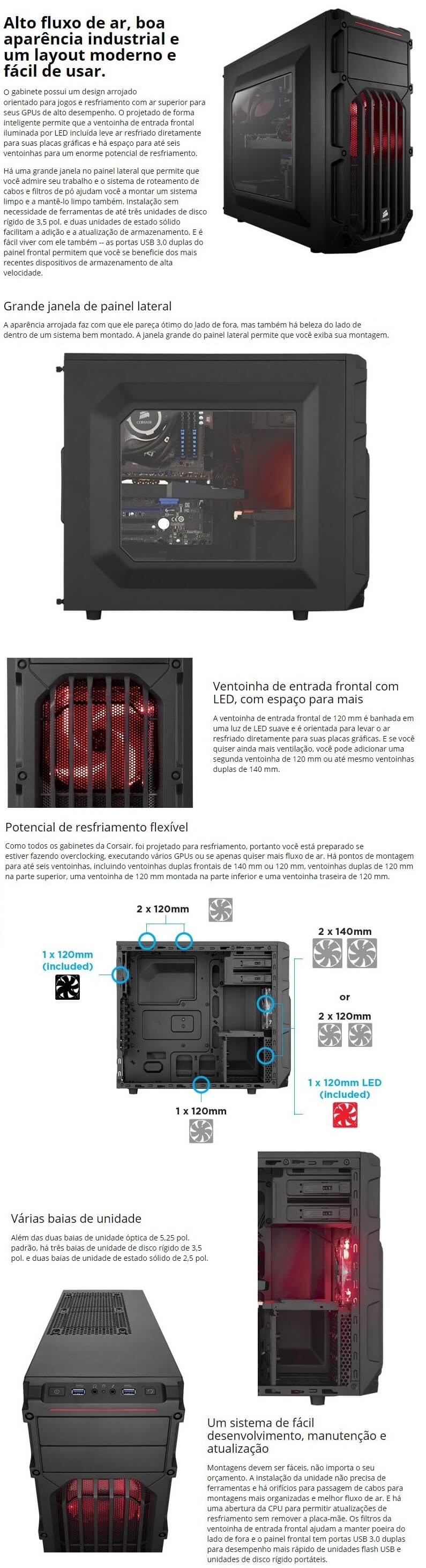 GABINETE GAMER ATX DUAL COOLER 2 BAIAS GABINETE GAMER ATX DUAL COOLER 2 BAIAS