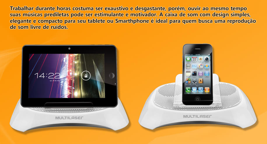 CAIXA SOM PORTÁTIL iPhone, iPad e tablet MULTILASER CAIXA SOM PORTÁTIL iPhone, iPad e tablet MULTILASER