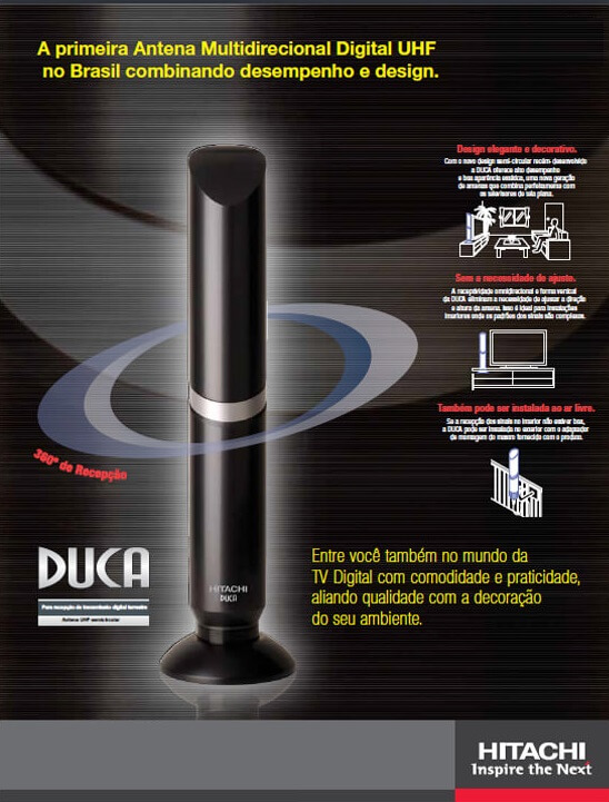 ANTENA TV INTERNA HITACHI Multidirecional Digital UHF ANTENA TV INTERNA HITACHI Multidirecional Digital UHF