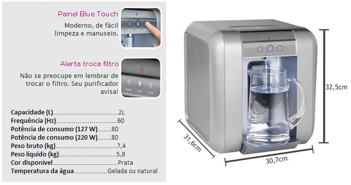 PURIFICADOR DE ÁGUA REFRIGERADO ELECTROLUX PURIFICADOR DE ÁGUA REFRIGERADO ELECTROLUX