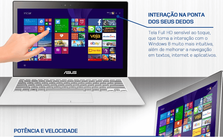 ULTRABOOK ASUS TOUCH CORE I5 4GB RAM HD 128GB WIN10 TELA LED 13 ULTRABOOK ASUS TOUCH CORE I5 4GB RAM HD 128GB WIN10 TELA LED 13