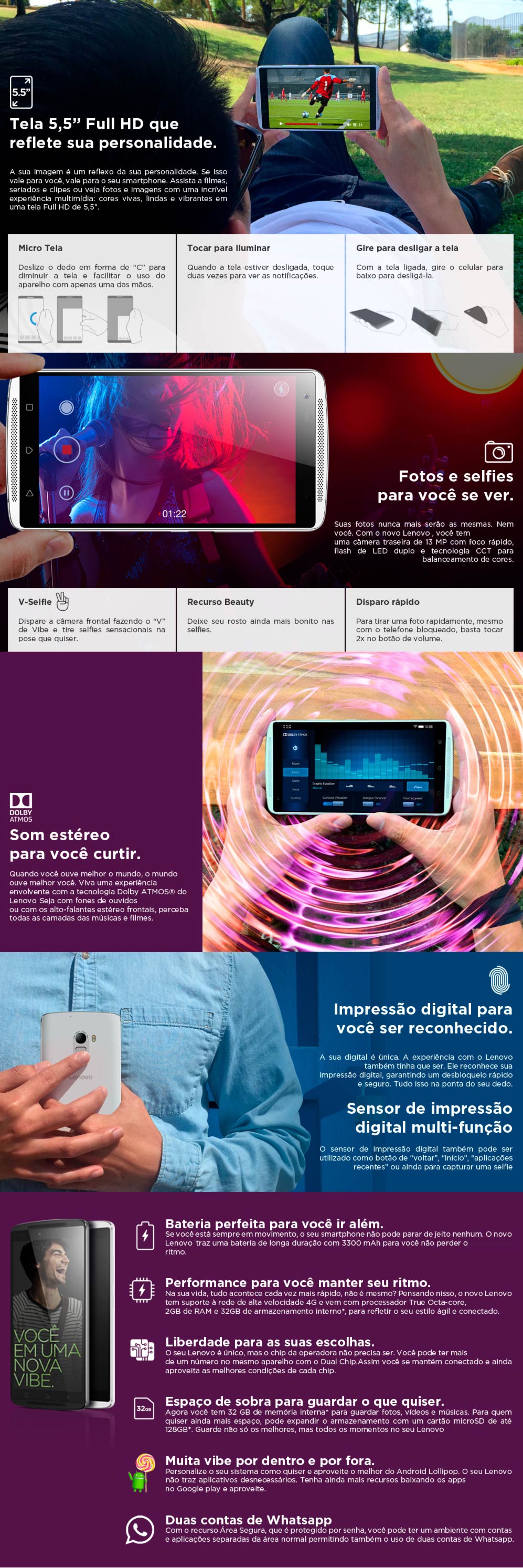 SMARTPHONE LENOVO OCTA CORE TELA 5.5 32GB CAM 13MPX 2 CHIPS ANDROID 5 SMARTPHONE LENOVO OCTA CORE TELA 5.5 32GB CAM 13MPX 2 CHIPS ANDROID 5