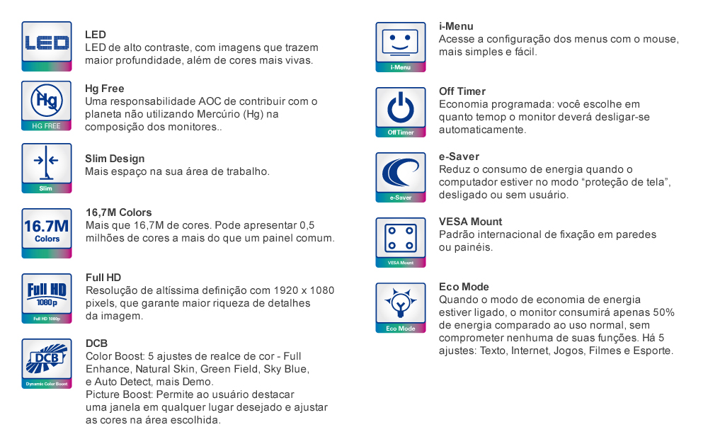 MONITOR LED 21 AOC FULL HD Widescreen MONITOR LED 21 AOC FULL HD Widescreen