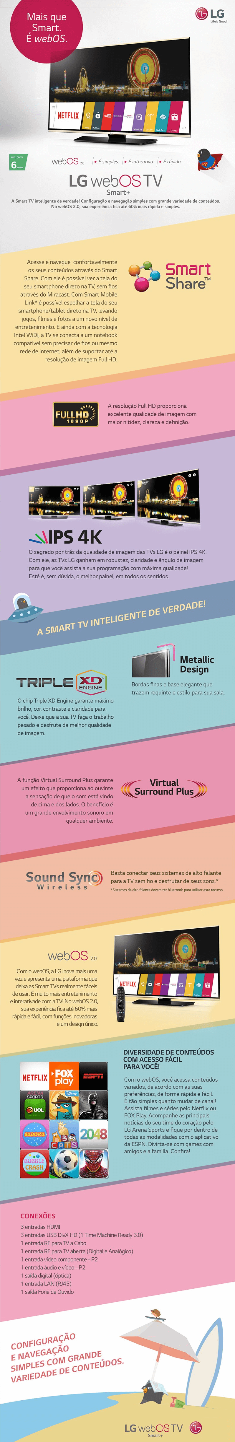 SMART TV 40 LED LG FULL HD HDMI USB WIFI CONVERSOR DIGITAL SMART TV 40 LED LG FULL HD HDMI USB WIFI CONVERSOR DIGITAL