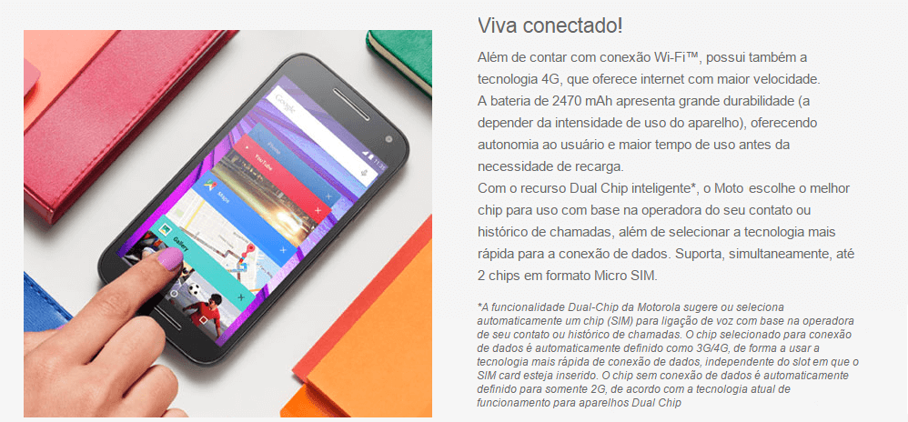 SMARTPHONE MOTO MUSIC ANDROID 5 TELA HD 16GB 4G CAM 13 MPX QUAD CORE 1.4GHz SMARTPHONE MOTO MUSIC ANDROID 5 TELA HD 16GB 4G CAM 13 MPX QUAD CORE 1.4GHz