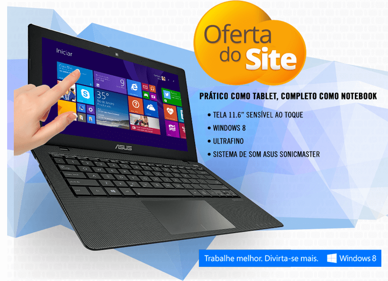 NOTEBOOK ASUS INTEL DUAL CORE HD500GB 2GB RAM TELA 11 Win8 NOTEBOOK ASUS INTEL DUAL CORE HD500GB 2GB RAM TELA 11 Win8