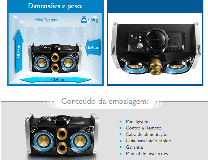 MINI SYSTEM PHILIPS 240W USB HIFI RMS KARAOKÊ MP3 MINI SYSTEM PHILIPS 240W USB HIFI RMS KARAOKÊ MP3