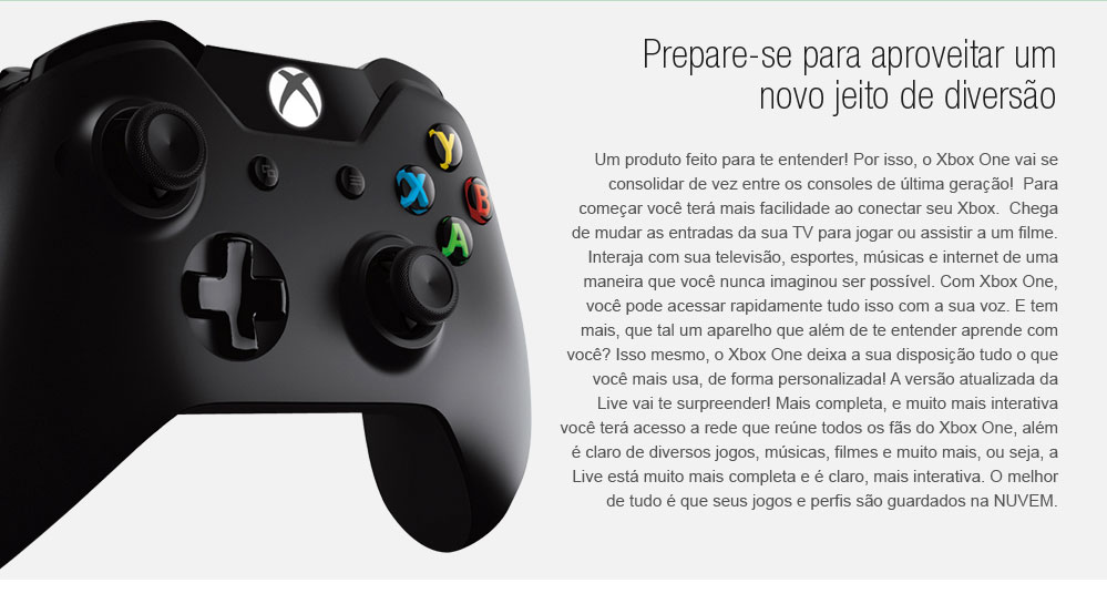 CONSOLE XBOX ONE 500GB + KINECT + 3 JOGOS + CONTROLE WIRELESS + HEADSET CONSOLE XBOX ONE 500GB + KINECT + 3 JOGOS + CONTROLE WIRELESS + HEADSET