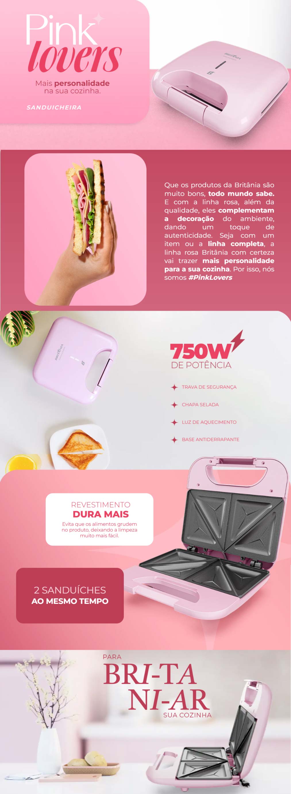 Sanduicheira Eletrica 750W Cadence Antiaderente Profunda Preta Click SAN400 Sanduicheira Eletrica 750W Cadence Antiaderente Profunda Preta Click SAN400